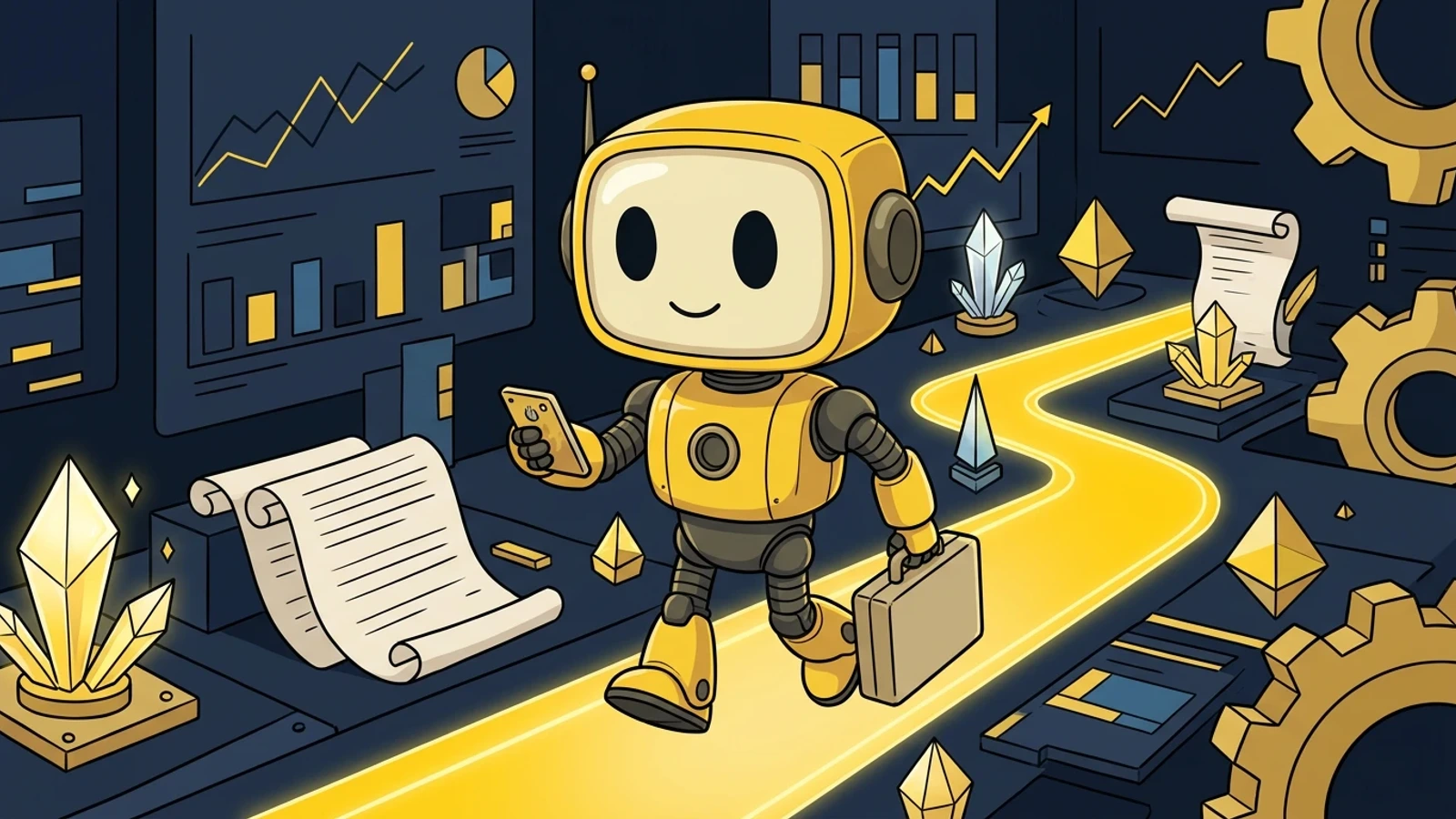 TMAI mascot in Token Metrics line-art style